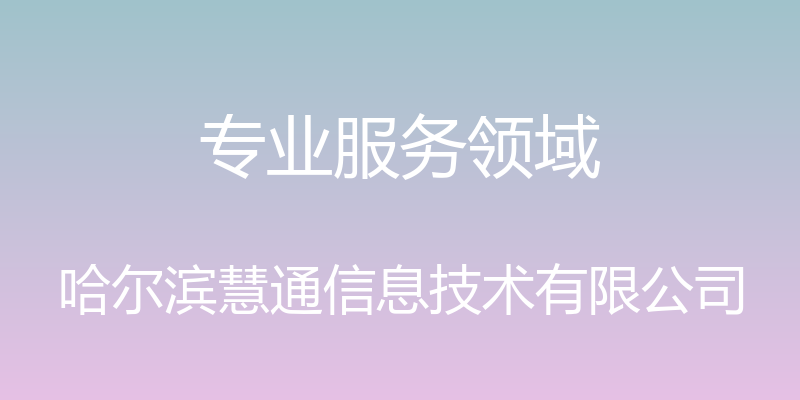 专业服务领域 - 哈尔滨慧通信息技术有限公司